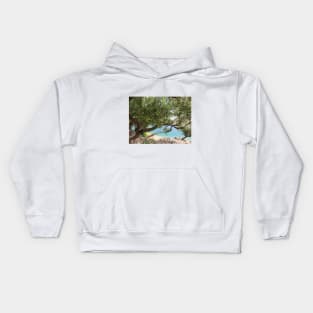 Mediterranean Sea Coast with Olive Tree Photo Kids Hoodie